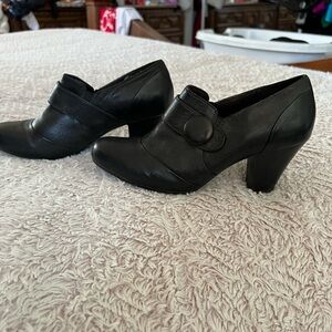 Clarks Black Chunky Heel Shoes